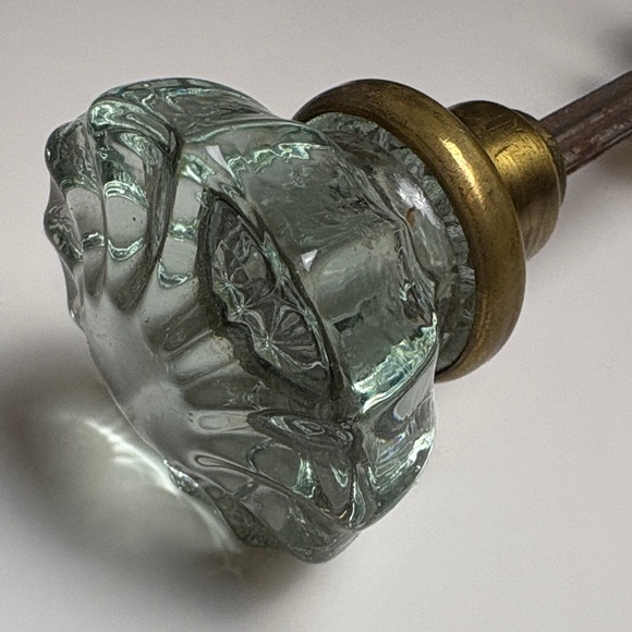 Vintage Glass and Brass Door Knob - Picture 2 of 14